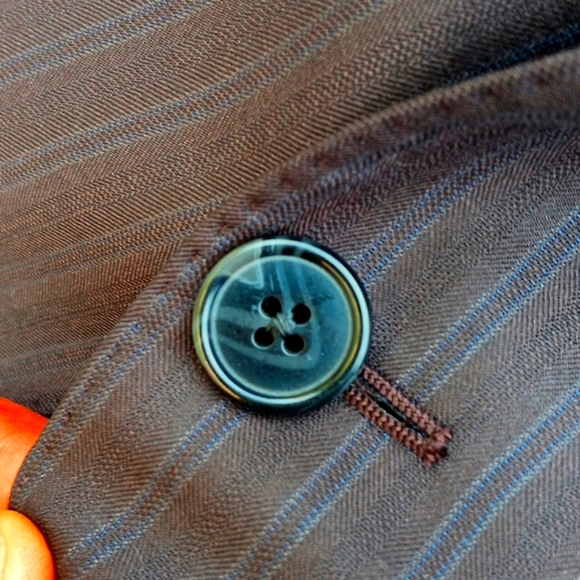 SAKS 5th Avenue Black Slim Fit Dual Stripe Blazer w/ (Ermeneglido Zenga Fabric) - Picture 7 of 17